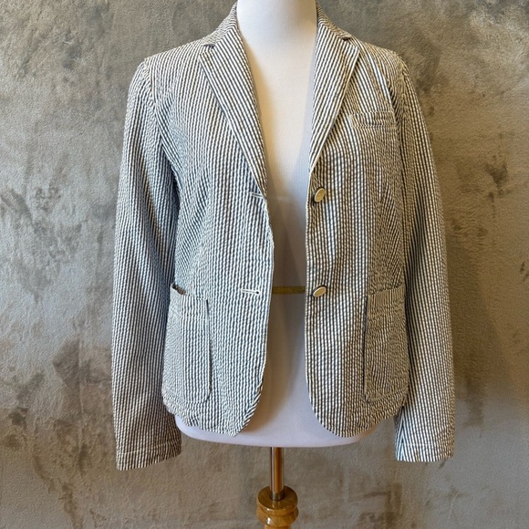 GAP Academia Preppy Striped Blazer Jacket Sz 2 - Picture 3 of 13